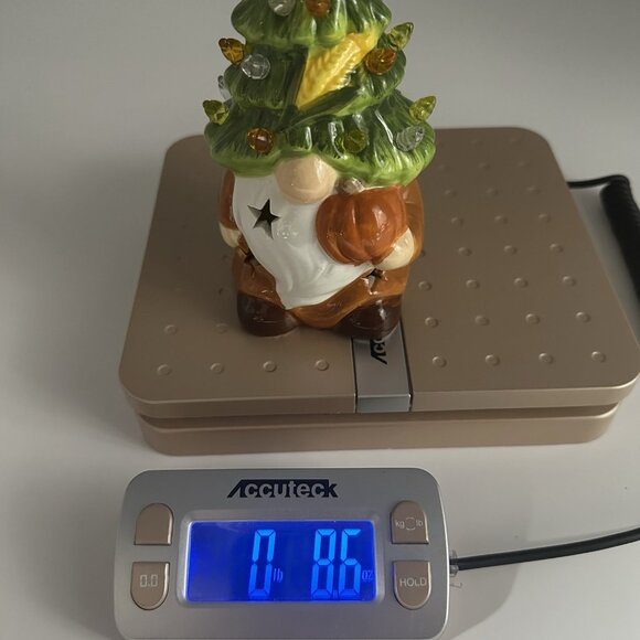 Ceramic 7" Gnome Fall Autumn Pumpkin Thanksgiving Light Up Christmas tree - Picture 14 of 14